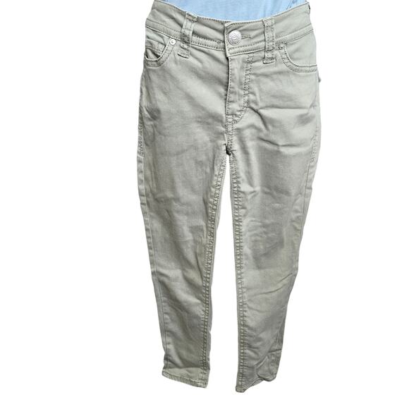 Seven 7 Womens Jeans Size 6 Green Starlette Crop‎ Stretch Button Closure Pockets - Picture 2 of 8